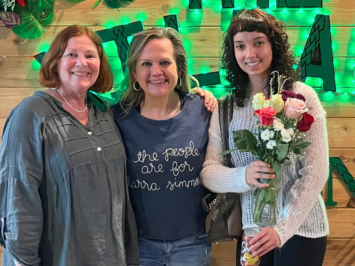 Tarra and two supporters at her Primary Election night party